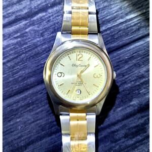 Rare Vintage Oleg Cassini Mens Designer Watch W Box Papers